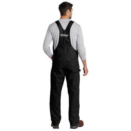 Custom Carhartt Duck Unlined Bib Overalls - Black Back View Custom Carhartt Duck Unlined Bib Overalls - Black Back View