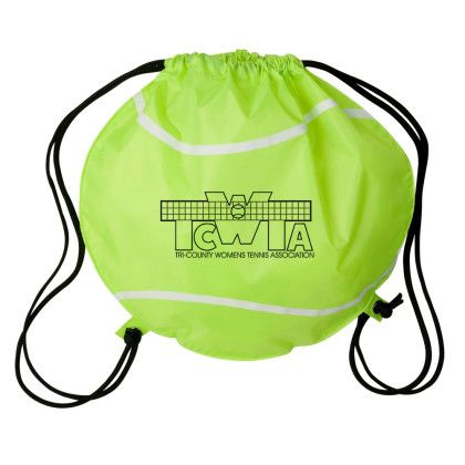 Custom Game Time! Tennis Ball Drawstring Bag  - Neon Green 