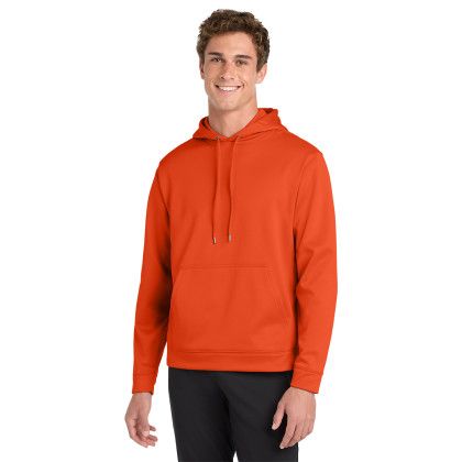 Custom Sport-Tek Sport-Wick Fleece Hooded Pullover - Deep Orange Front view