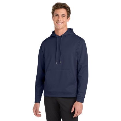 Custom Sport-Tek Sport-Wick Fleece Hooded Pullover - Navy Front view