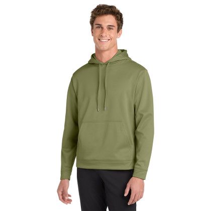 Custom Sport-Tek Sport-Wick Fleece Hooded Pullover - Olive Drab Green Front view