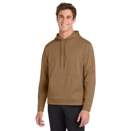 Custom Sport-Tek Sport-Wick Fleece Hooded Pullover - Wodland Brown  Front view