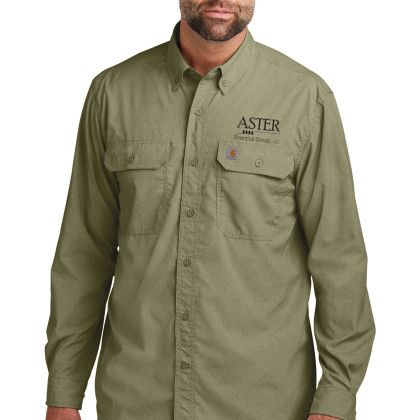 Custom Carhartt Force Solid Long Sleeve Shirt - Burnt Olive