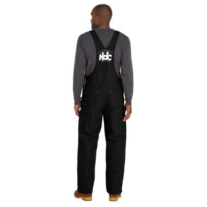 Custom Carhartt Short Firm Duck Insulated Bib Overalls - Black Back view