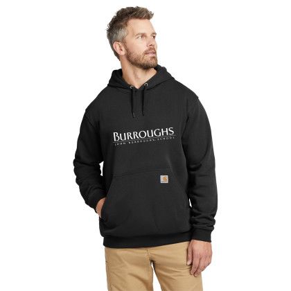 Custom Carhartt Midweight Hooded Sweatshirt - Black Front view Custom Carhartt Midweight Hooded Sweatshirt - Black Front view