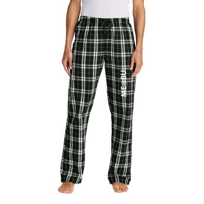 Custom District Women's Flannel Plaid Pant - Black Front view