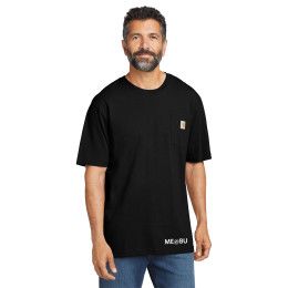 Custom Carhartt Tall Workwear Pocket Short Sleeve T-Shirt - Black Front view