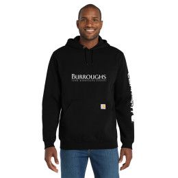 Custom Carhartt Midweight Hooded Logo Sweatshirt - Black Front view