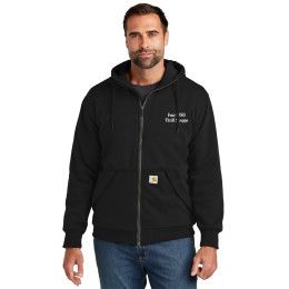 Custom Carhartt Midweight Thermal-Lined Full-Zip Sweatshirt - Black Front View