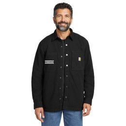 Custom Carhartt Rugged Flex Fleece-Lined Shirt Jac - Black front