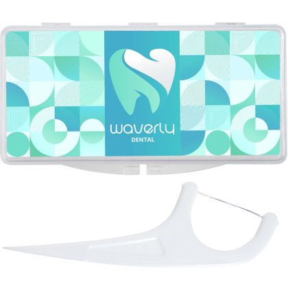 Custom Dental Floss Pick 10 Pack - White