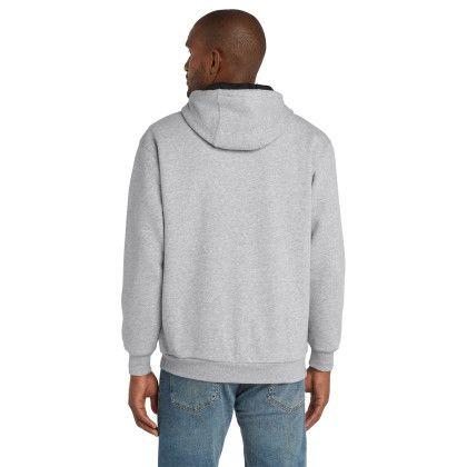Custom CornerStone - Heavyweight Full-Zip Hooded Sweatshirt with Thermal Lining - Athletic Heather Back View 