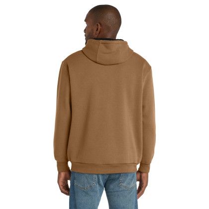 Custom CornerStone - Heavyweight Full-Zip Hooded Sweatshirt with Thermal Lining - Duck Brown Back View 