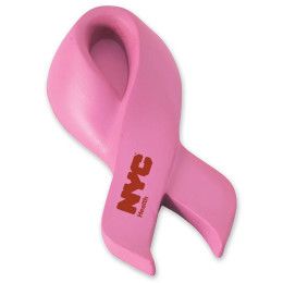 Custom Pink Breast Cancer Awareness Ribbon Shape Stress Ball
