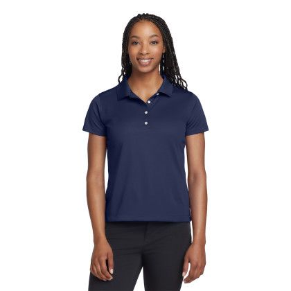 Custom Nike Women's Tech Basic Dri-FIT Polo Shirt - Midnight Navy Front View Custom Nike Women's Tech Basic Dri-FIT Polo Shirt - Midnight Navy Front View