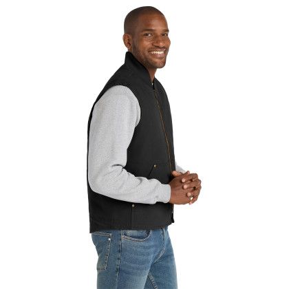 Custom CornerStone Washed Duck Cloth Vest - Black Side view