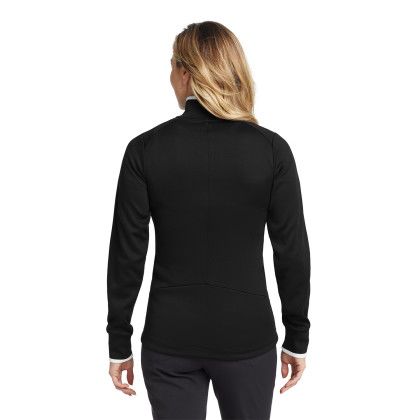 Custom Nike Women's Dri-FIT 1/2-Zip Cover-Up - Black/White Back View Custom Nike Women's Dri-FIT 1/2-Zip Cover-Up - Black/White Back View