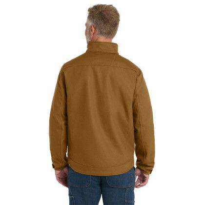 Custom CornerStone Duck Bonded Soft Shell Jacket - Duck brown Back view Custom CornerStone Duck Bonded Soft Shell Jacket - Duck brown Back view