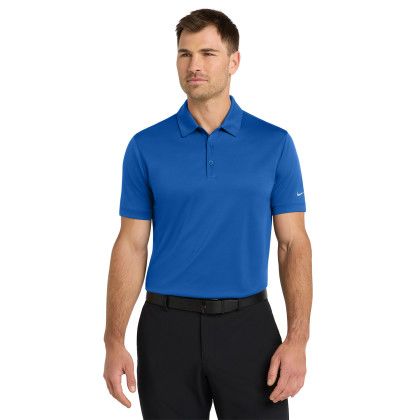 Custom Nike Dri-FIT Players Modern Fit Polo - Gym Blue Front View Custom Nike Dri-FIT Players Modern Fit Polo - Gym Blue Front View