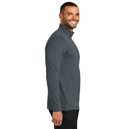 Custom Port Authority Dry Zone UV Micro-Mesh 1/4-Zip - Graphite Side View 