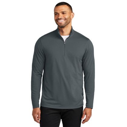 Custom Port Authority Dry Zone UV Micro-Mesh 1/4-Zip - Graphite Front View 