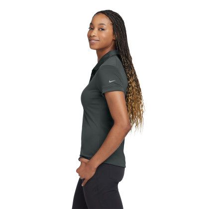 Custom Nike Women's Dri-FIT Players Modern Fit Polo - Anthracite Side view Custom Nike Women's Dri-FIT Players Modern Fit Polo - Anthracite Side view