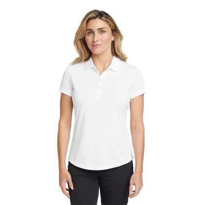 Custom Nike Women's Dri-FIT Players Modern Fit Polo - White Front view Custom Nike Women's Dri-FIT Players Modern Fit Polo - White Front view