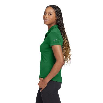 Custom Nike Women's Dri-FIT Players Modern Fit Polo - Pine Green Side view Custom Nike Women's Dri-FIT Players Modern Fit Polo - Pine Green Side view