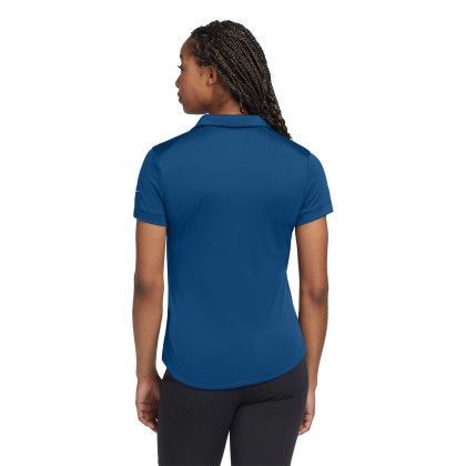 Custom Nike Women's Dri-FIT Players Modern Fit Polo - Gym Blue Back view Custom Nike Women's Dri-FIT Players Modern Fit Polo - Gym Blue Back view