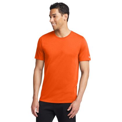 Custom Nike Dri-FIT Cotton/Poly Tee - Brilliant Orange Front View