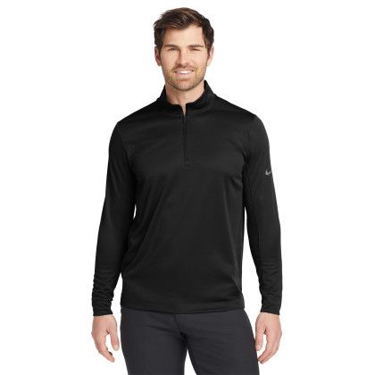 Custom Nike Dry 1/2-Zip Cover-Up - Black Front View Custom Nike Dry 1/2-Zip Cover-Up - Black Front View