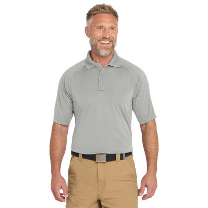 Custom CornerStone Select Lightweight Snag-Proof Tactical Polo - Light Grey Front View 