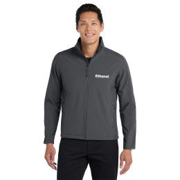 Custom Port Authority Core Soft Shell Jacket - Battleship Grey Front view