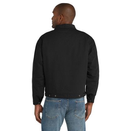 Custom CornerStone Tall Duck Cloth Work Jacket - Black Back View