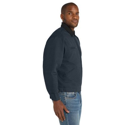 Custom CornerStone Tall Duck Cloth Work Jacket - Navy Side view