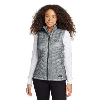 Custom The North Face Women's ThermoBall Trekker Vest - Mid Grey Front view Custom The North Face Women's ThermoBall Trekker Vest - Mid Grey Front view