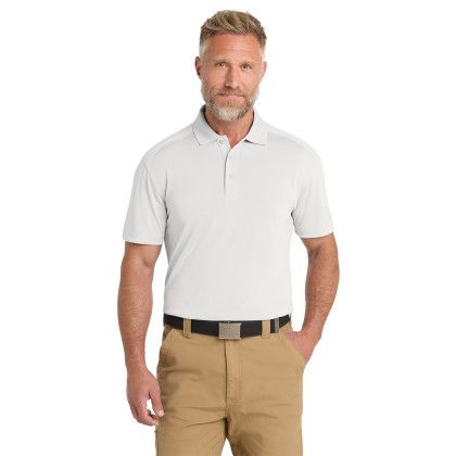 Custom CornerStone Select Lightweight Snag-Proof Polo - White Front View Custom CornerStone Select Lightweight Snag-Proof Polo - White Front View