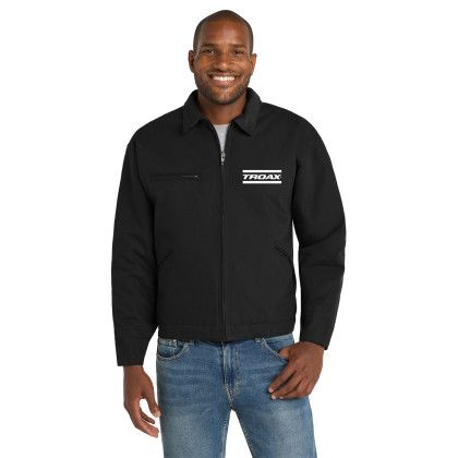 Custom CornerStone Duck Cloth Work Jacket - Black Front view Custom CornerStone Duck Cloth Work Jacket - Black Front view