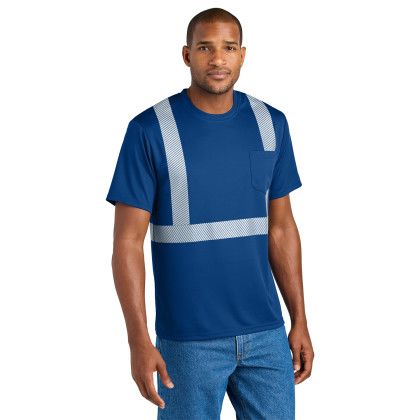 Custom CornerStone Enhanced Visibility Segmented Tape Tee - Royal Front view