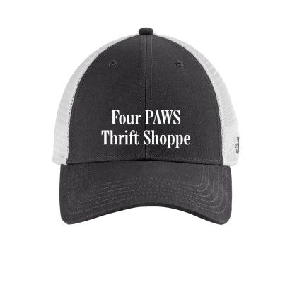 Custom The North Face Ultimate Trucker Cap - Asphalt Grey/TNF White Front view