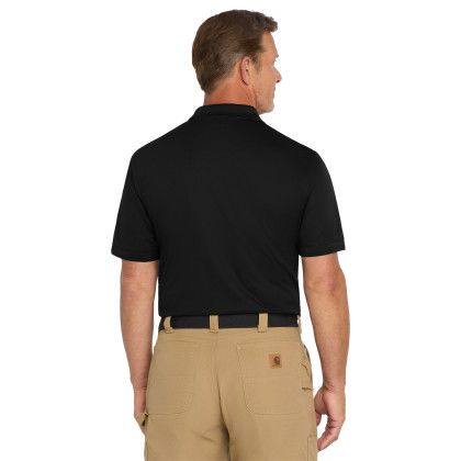 Custom CornerStone Industrial Snag-Proof Pique Pocket Polo - Black Back view