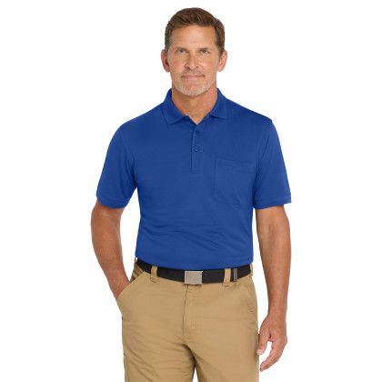Custom CornerStone Industrial Snag-Proof Pique Pocket Polo - Royal Front view