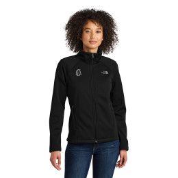 Custom The North Face Women's Chest Logo Ridgewall Soft Shell Jacket - TNF Black Front view