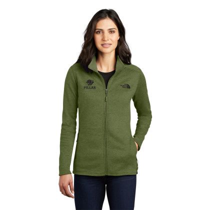 Custom The North Face Women's Skyline Full-Zip Fleece Jacket - Four Leaf Clover Heather Front view