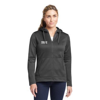 Custom Nike Women's Therma-FIT Full-Zip Fleece Hoodie - Anthracite Front view Custom Nike Women's Therma-FIT Full-Zip Fleece Hoodie - Anthracite Front view