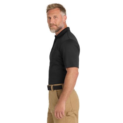 Custom CornerStone Select Snag-Proof Pocket Polo - Black Side View 