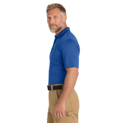 Custom CornerStone Select Snag-Proof Pocket Polo - Royal Side View 