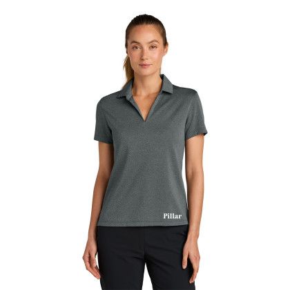 Custom Nike Women's Dri-FIT Smooth Heather Polo - Anthracite Heather Front view