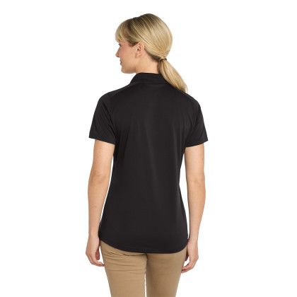 Custom CornerStone Women's Select Lightweight Snag-Proof Polo - Black Back View 
