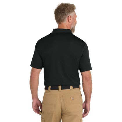 Custom CornerStone Micropique Gripper Polo - Black Back View 